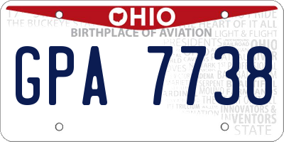 OH license plate GPA7738