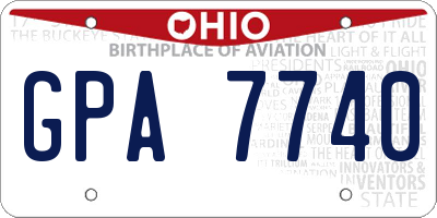OH license plate GPA7740
