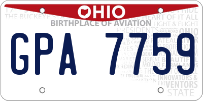 OH license plate GPA7759