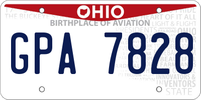 OH license plate GPA7828
