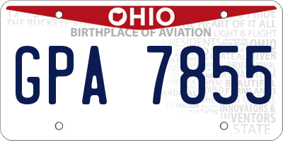 OH license plate GPA7855