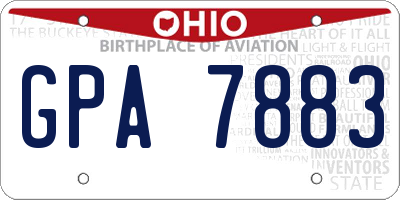 OH license plate GPA7883