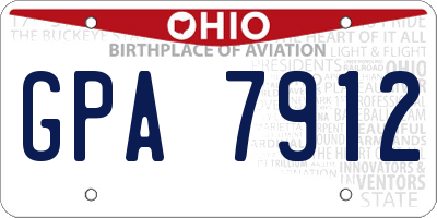 OH license plate GPA7912