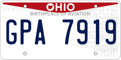 OH license plate GPA7919