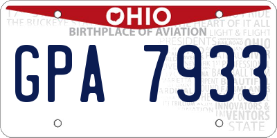 OH license plate GPA7933