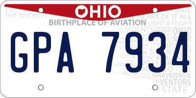 OH license plate GPA7934