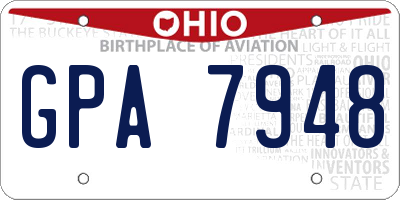 OH license plate GPA7948