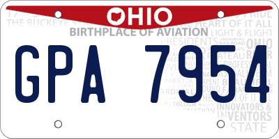 OH license plate GPA7954