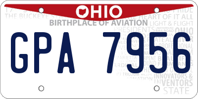 OH license plate GPA7956