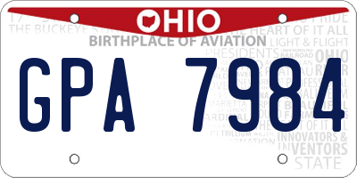 OH license plate GPA7984