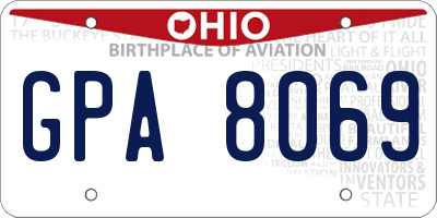 OH license plate GPA8069