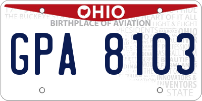 OH license plate GPA8103