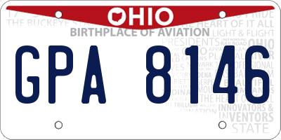 OH license plate GPA8146