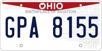 OH license plate GPA8155