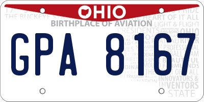 OH license plate GPA8167