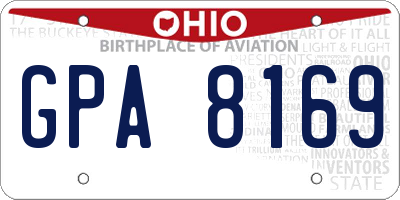 OH license plate GPA8169