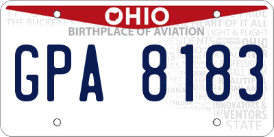 OH license plate GPA8183