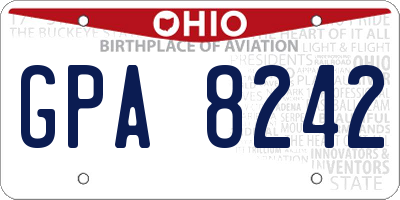 OH license plate GPA8242