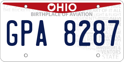 OH license plate GPA8287