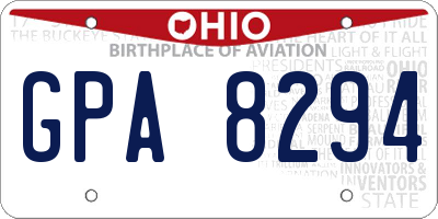 OH license plate GPA8294
