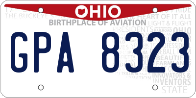 OH license plate GPA8323