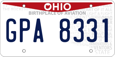 OH license plate GPA8331