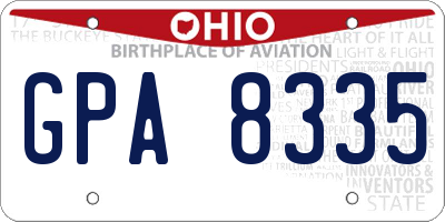OH license plate GPA8335