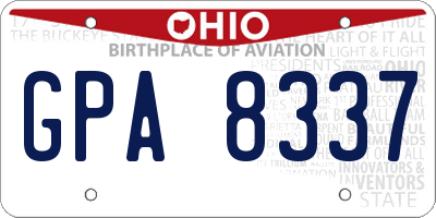 OH license plate GPA8337
