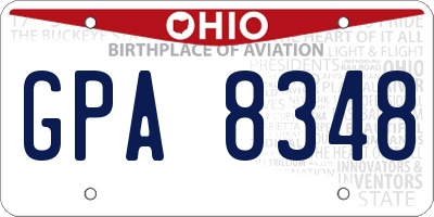 OH license plate GPA8348