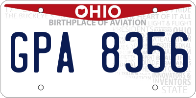 OH license plate GPA8356