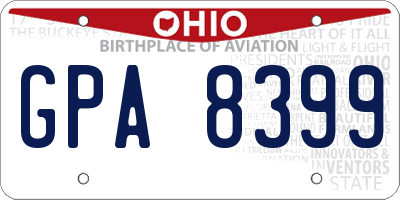 OH license plate GPA8399