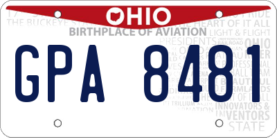 OH license plate GPA8481