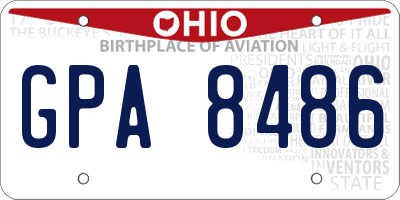 OH license plate GPA8486