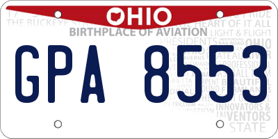 OH license plate GPA8553