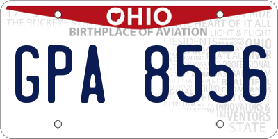 OH license plate GPA8556
