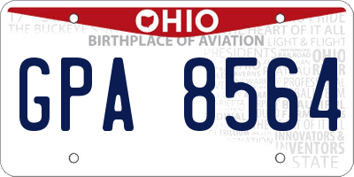OH license plate GPA8564
