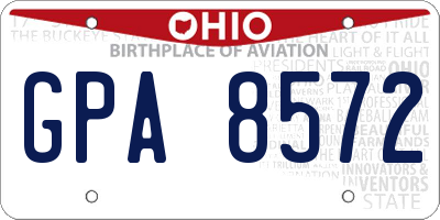 OH license plate GPA8572