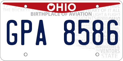 OH license plate GPA8586