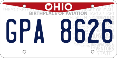 OH license plate GPA8626