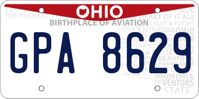 OH license plate GPA8629