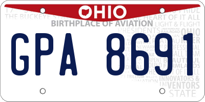 OH license plate GPA8691
