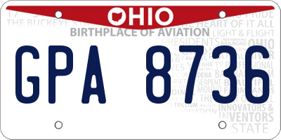 OH license plate GPA8736