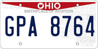 OH license plate GPA8764