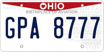 OH license plate GPA8777
