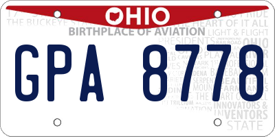 OH license plate GPA8778