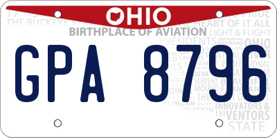 OH license plate GPA8796