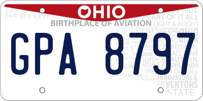 OH license plate GPA8797