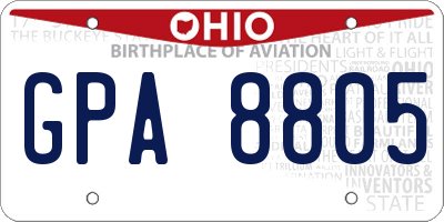 OH license plate GPA8805