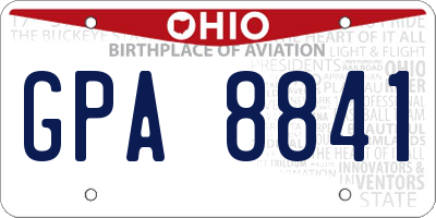 OH license plate GPA8841