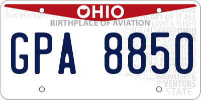 OH license plate GPA8850